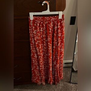 Red Floral Maxi Skirt
